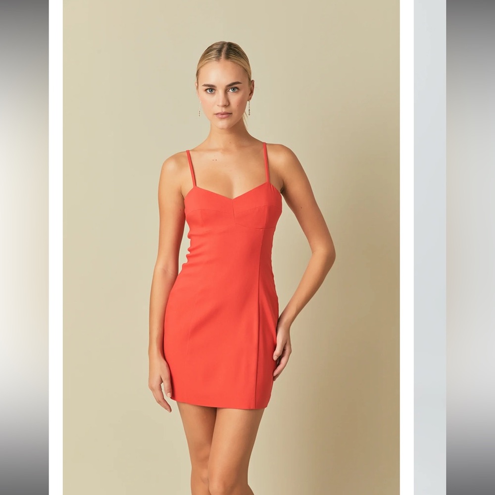 Endless Rose Stretch Fabric Fitted mini dress